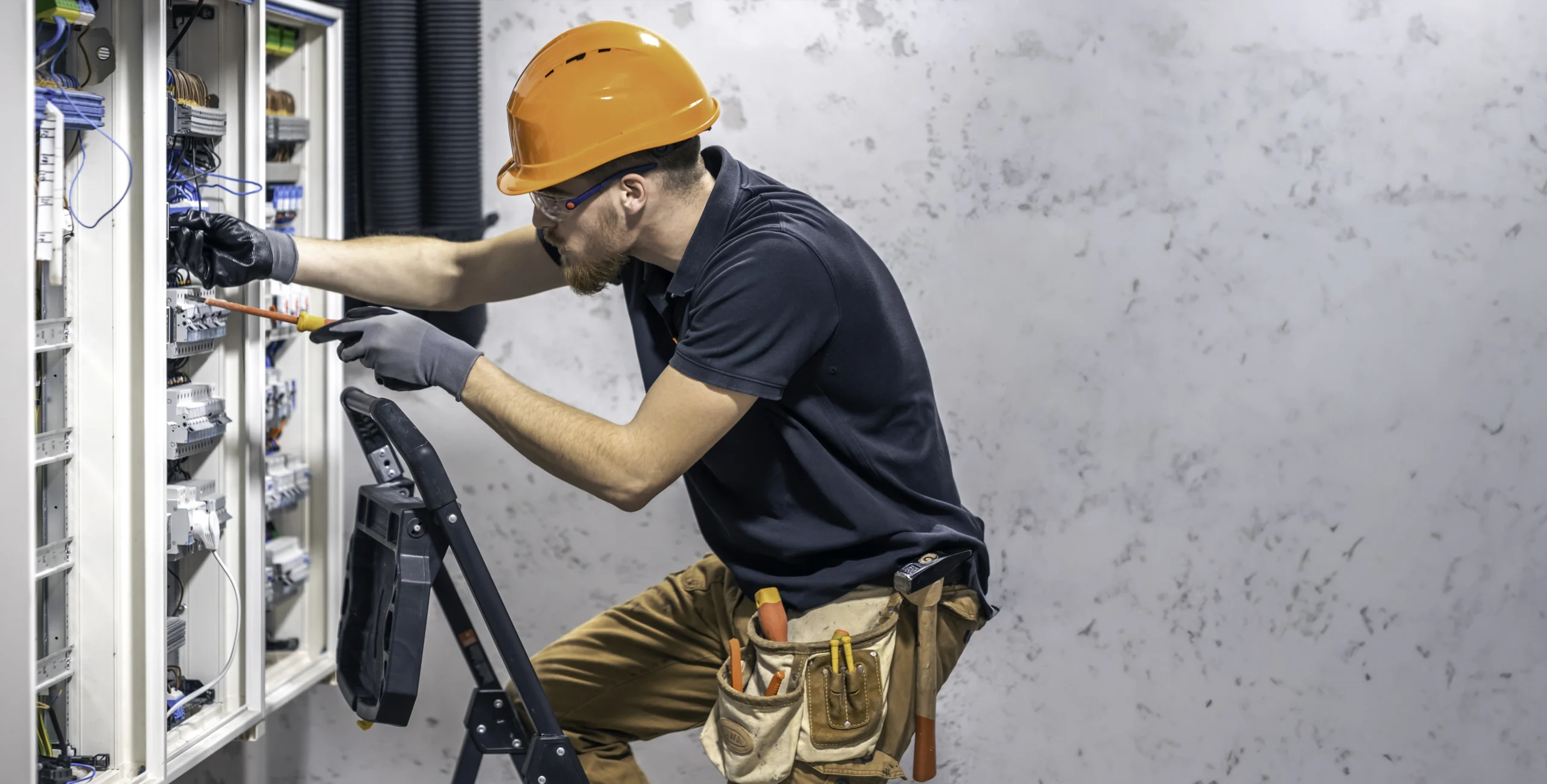 Industrial wiring and high-voltage electrical work on site